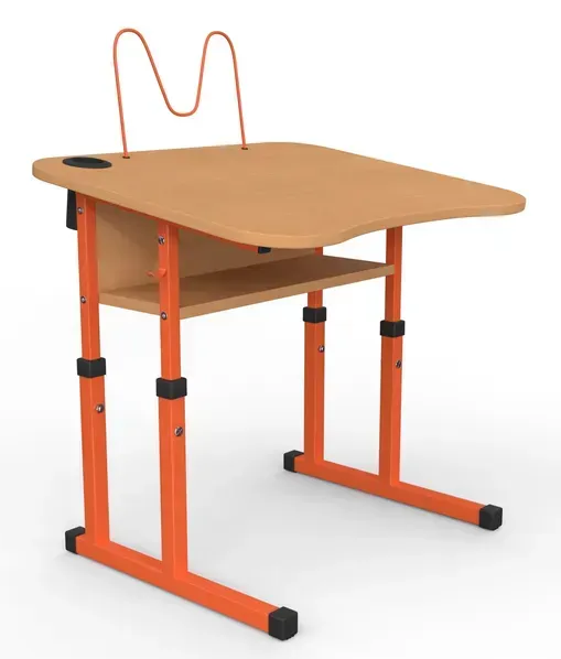 Стіл учнівський одномісний з нахилом №3-6 без полиці /600х500 МФ Вересень